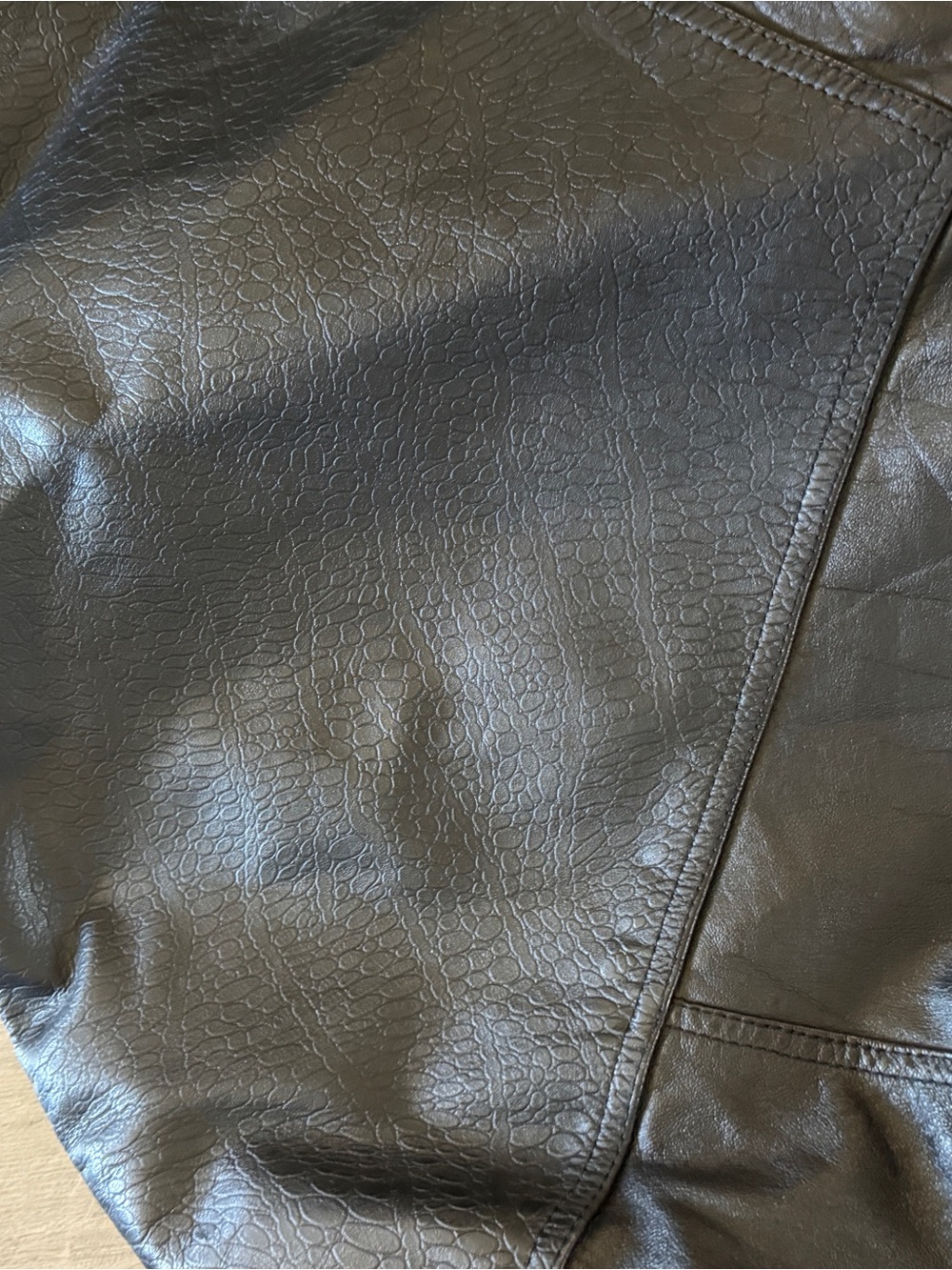 Vintage Black Leather Long Coat - Picture 12 of 13